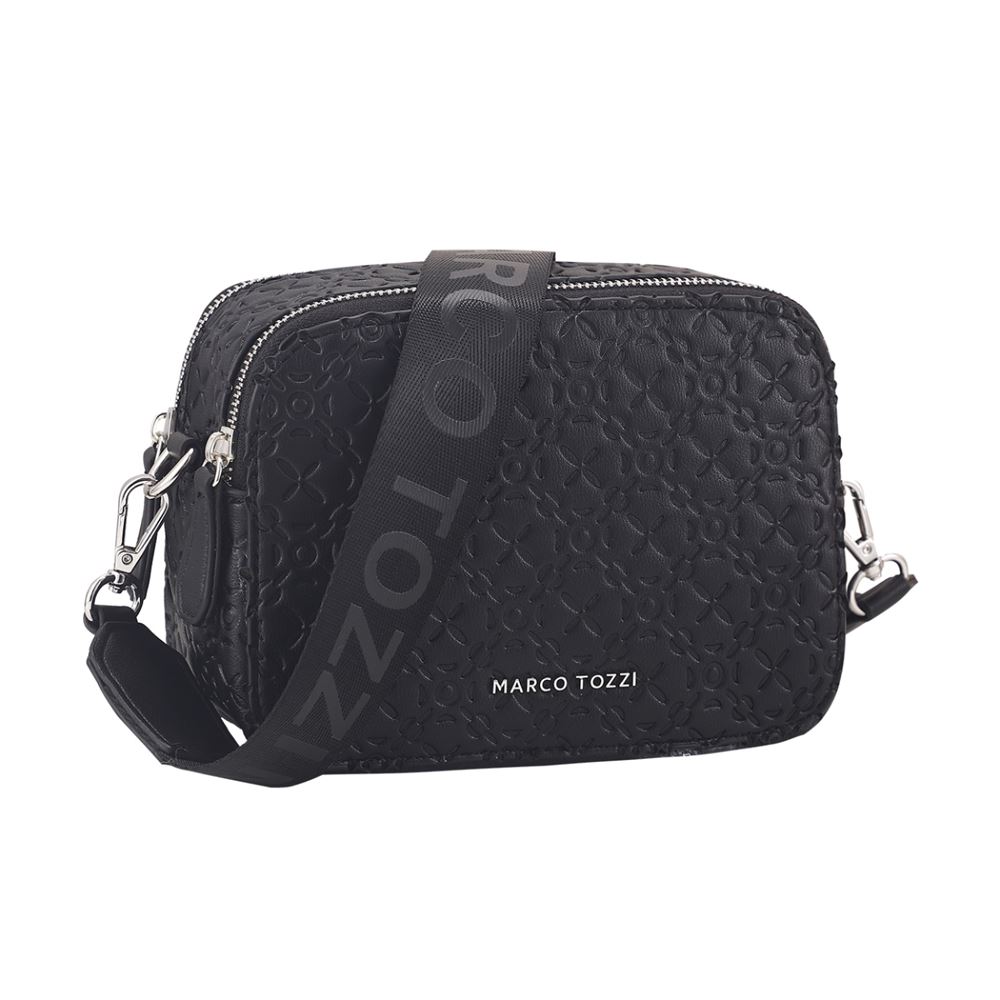 MARCO TOZZI Umhängetasche Crossbody- Bag Allover- Prägung schwarz, beige,grün S22 2-2-61024-29 