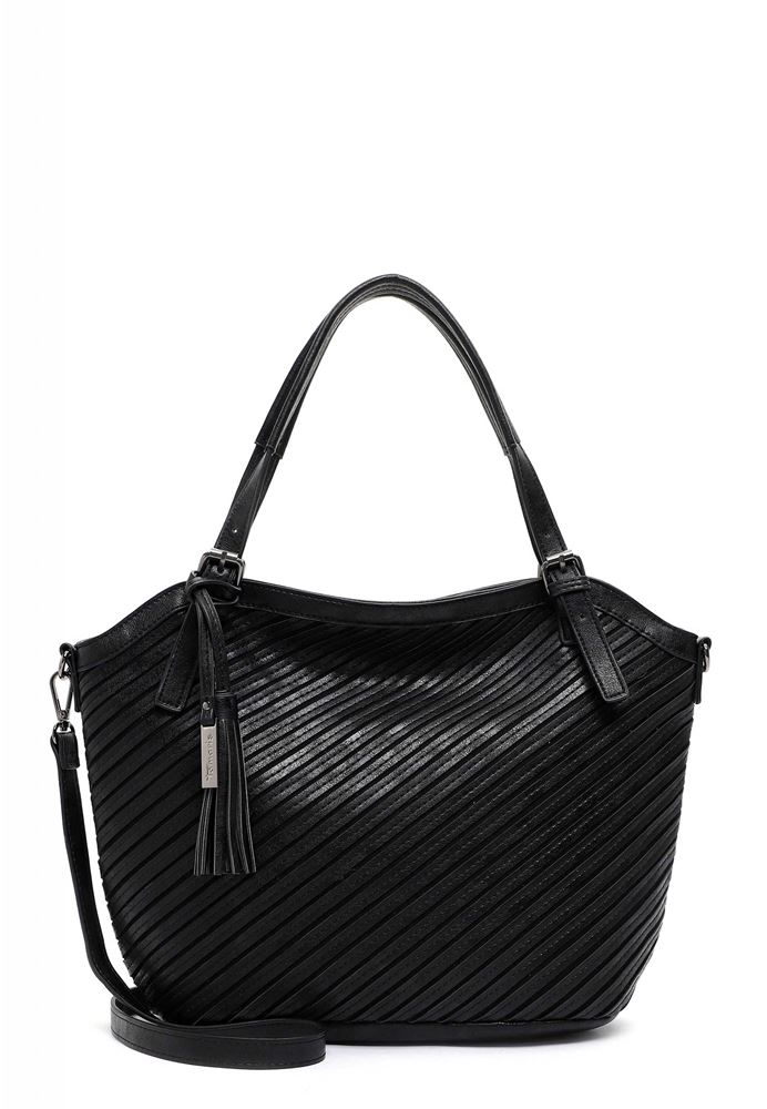 Tamaris Shopper Handtasche Julina Streifen- Design schwarz S22 32026,100 