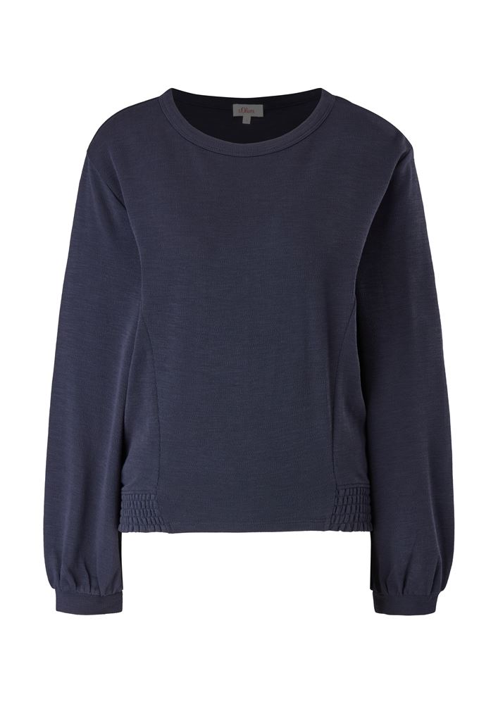 s.Oliver Langarmshirt Pullover  Smokedetail blau S21 2106942 