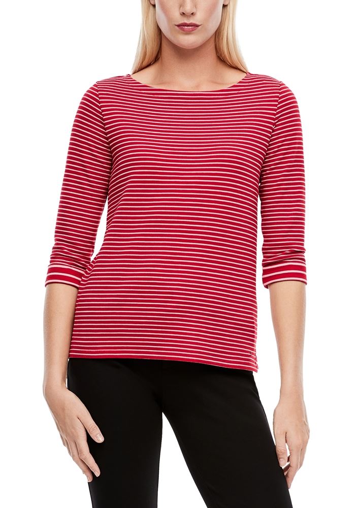 s.Oliver Jersey-Shirt 3/4 Arm gestreift rot S21 2043262 