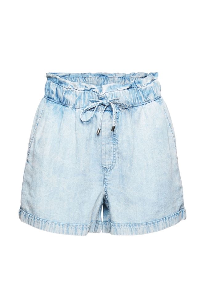 EDC Shorts kurze Hose Denimoptik TENCEL™ Paperbag-Bund blau S22 052CC1C315 36 | C904 BLUE BLEAC | 