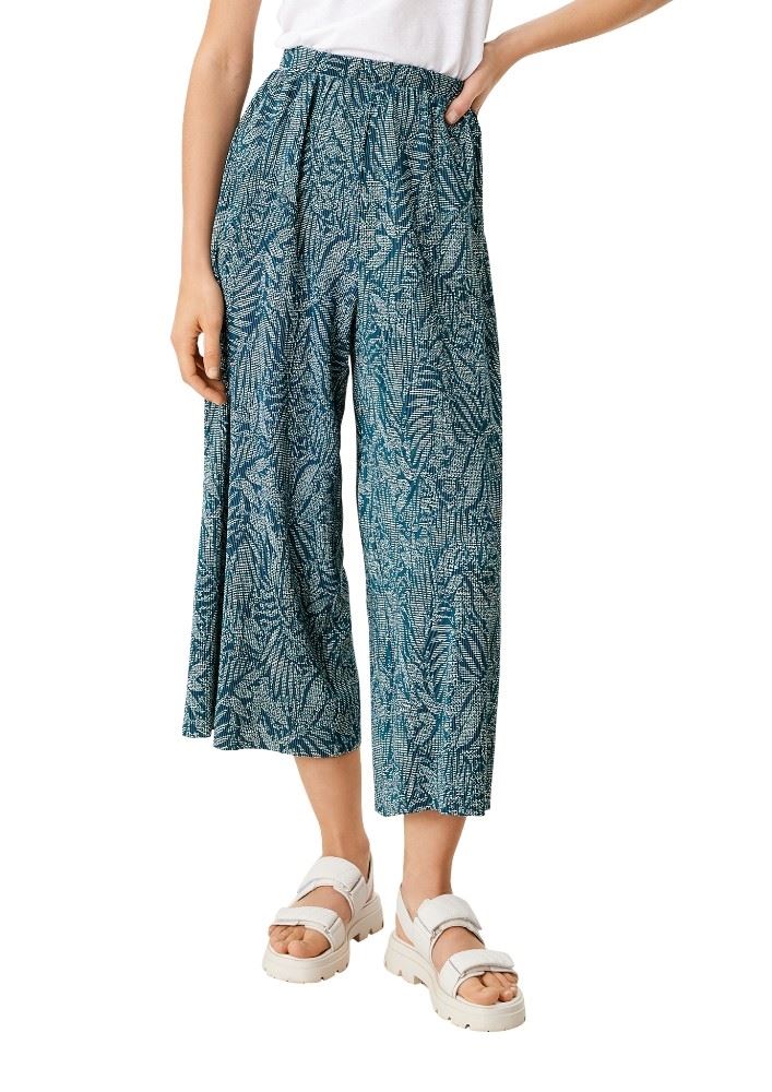 s.Oliver Hose Culotte mit Plisseefalten blau 2113825 38 | 68A0 deep teal | 