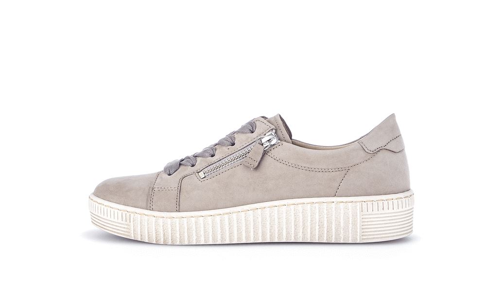 Gabor Sneaker low Rauleder Reißverschluss Wechselfußbett beige S13 23.334.12 