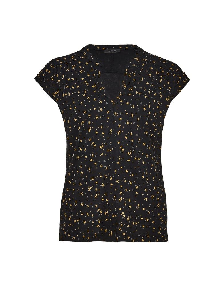 OPUS Shirt SANDI vintage flower 1/2 Arm Viskose Blütenprint S22 2260110639100 44 | 900 black | 
