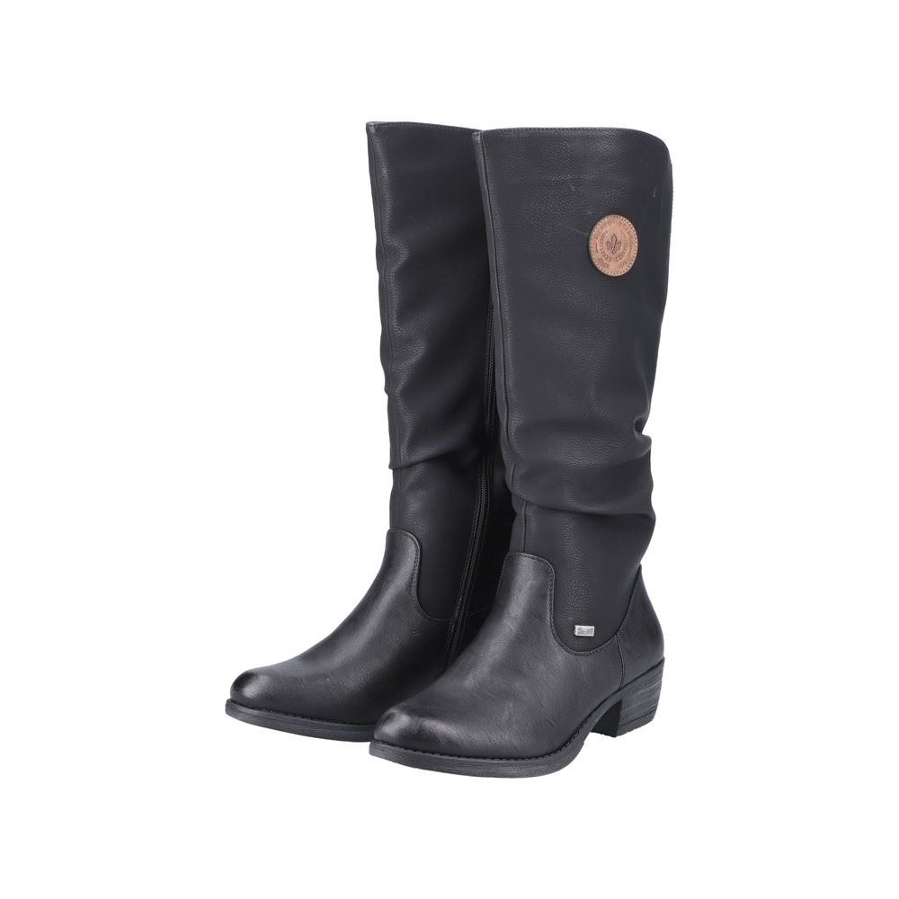 Rieker Antistress Damen Langschaftstiefel TEX- Membran kuscheliges Warmfutter schwarz S22 93157-00 40 | schwarz/schwarz | F