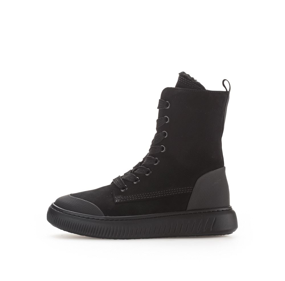Gabor Damen Winterstiefelette  COMFORT-Mehrweite OPTIFIT-Wechselfußbett warm gefüttert schwarz S22 96.514.91 4,5 | schwarz (Webl.) | H