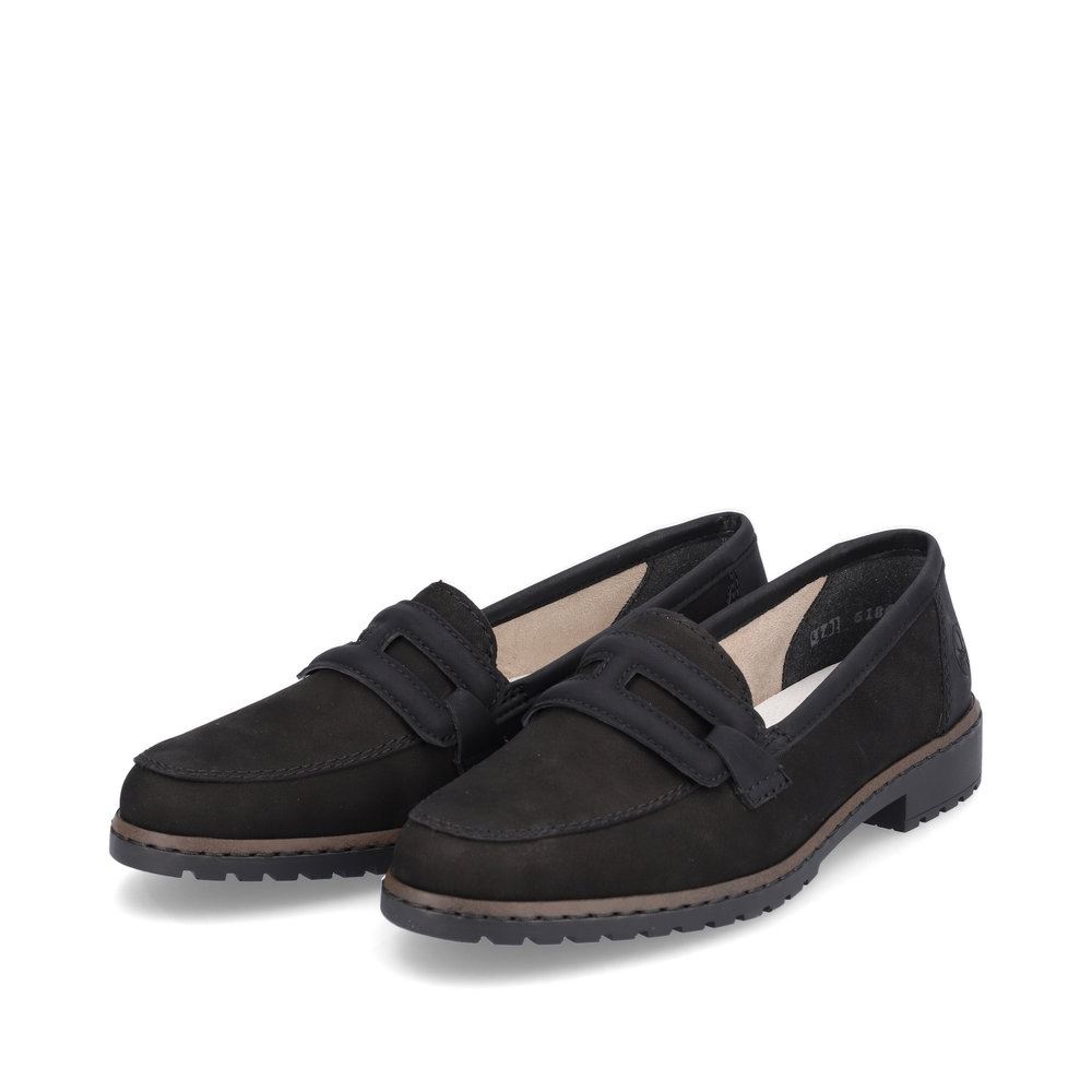 Rieker Antistress Damen Slipper Loafer klassisch schwarz S13 51864-00 