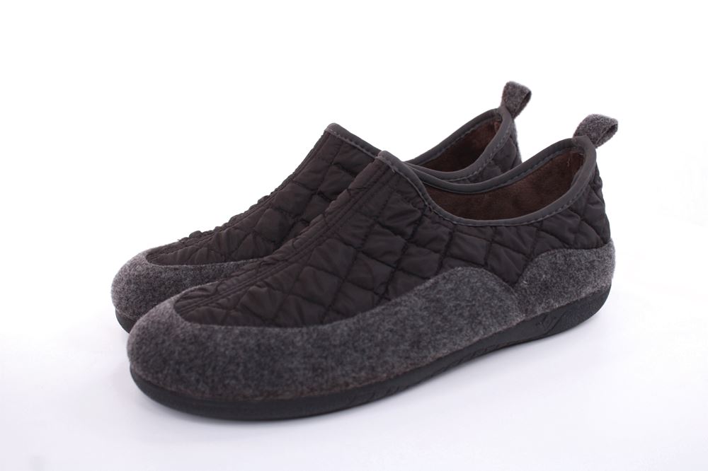 s`knöpfli Herren Hausschuh geschlossen Materialmix grau orange S22 AC10638 