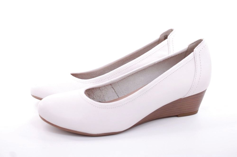Tamaris Pumps Keilabsatz Leder TOUCHit Fußbett ANTISLIDE  weiß S12  1-1-22320-28 40 | 100 WHITE | 