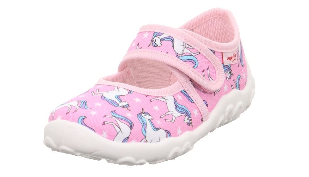 superfit BONNY - Rosa/Mehrfarbig Hausschuh mit Klettverschluss Einhorn S13 1-800283-5540 