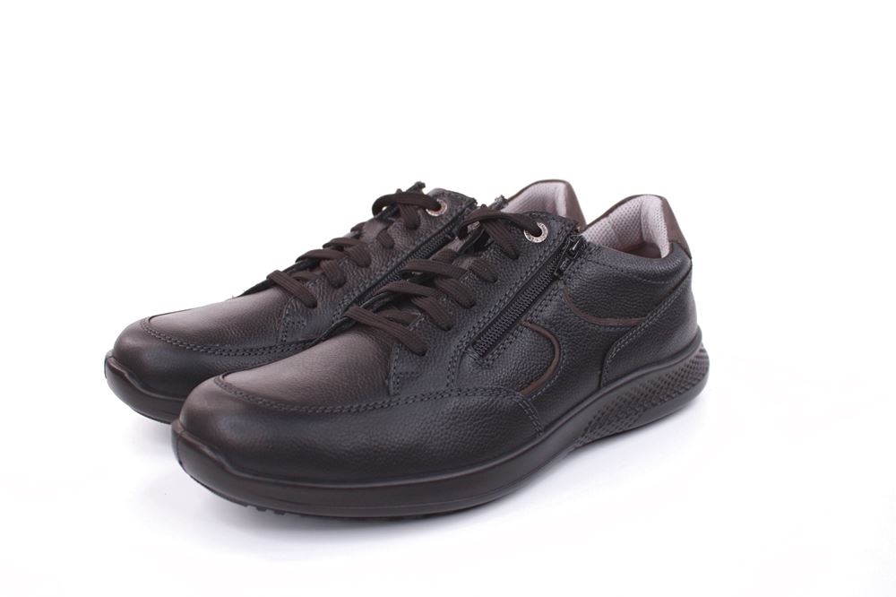 Jomos Herren Schnürhalbschuh Leder Spezialweite K schwarz S22 322414 