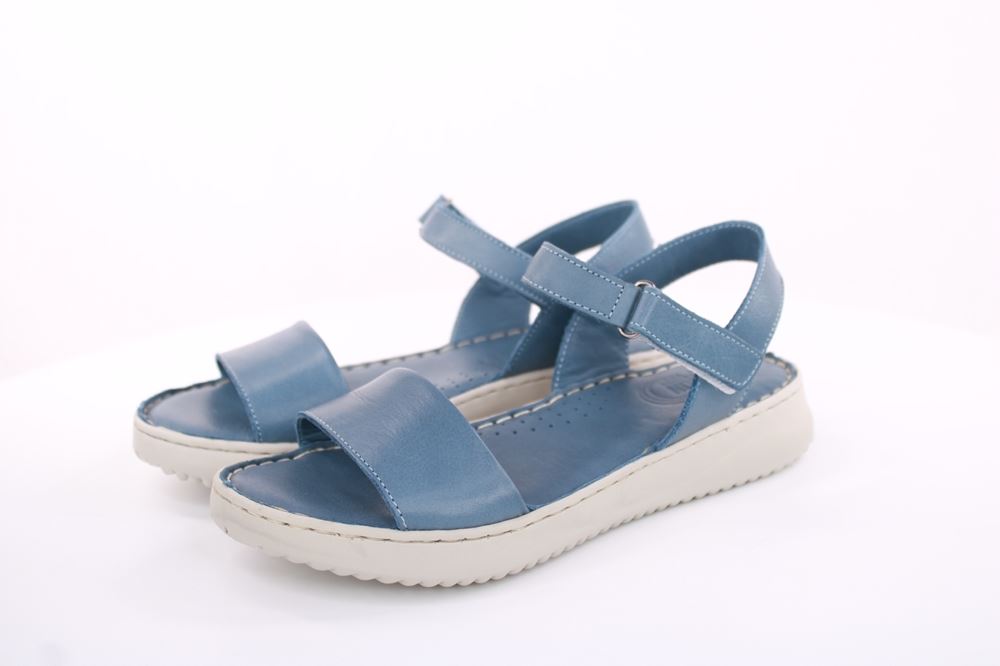 PETER ERIKSON Damen Sandale Leder Comfort- Fußbett blau, schwarz S13 231521 