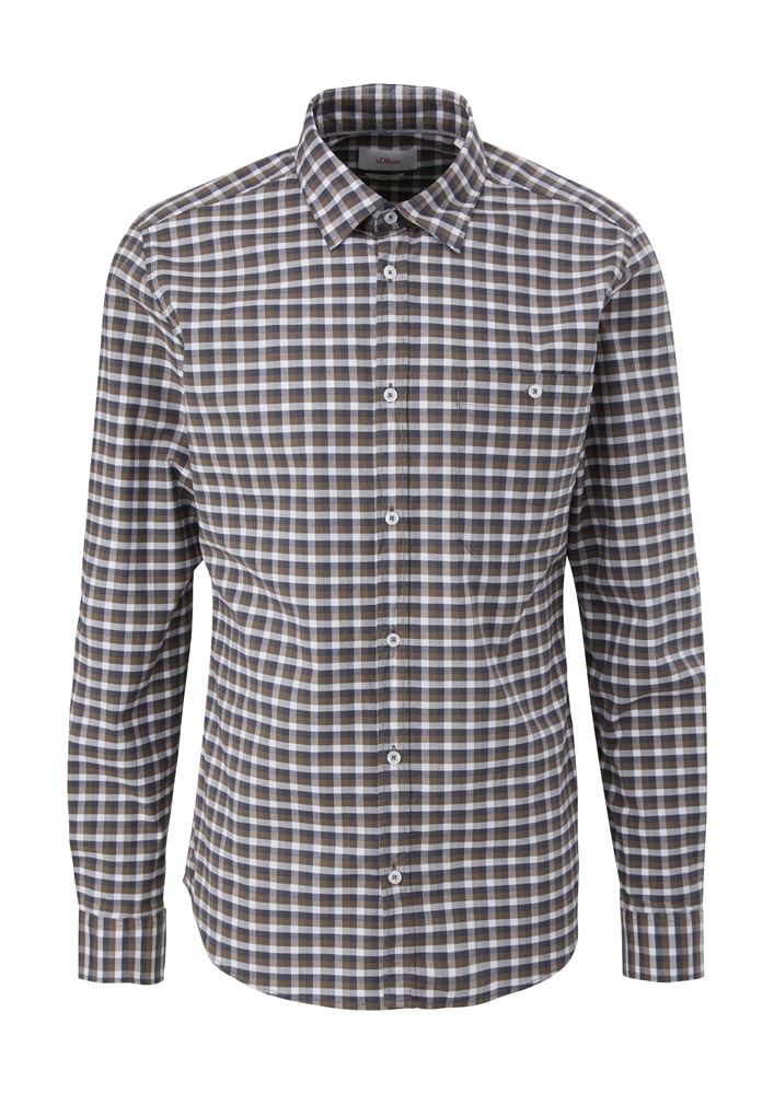 s.Oliver Karohemd aus Baumwollstretch braun S13  2125895 