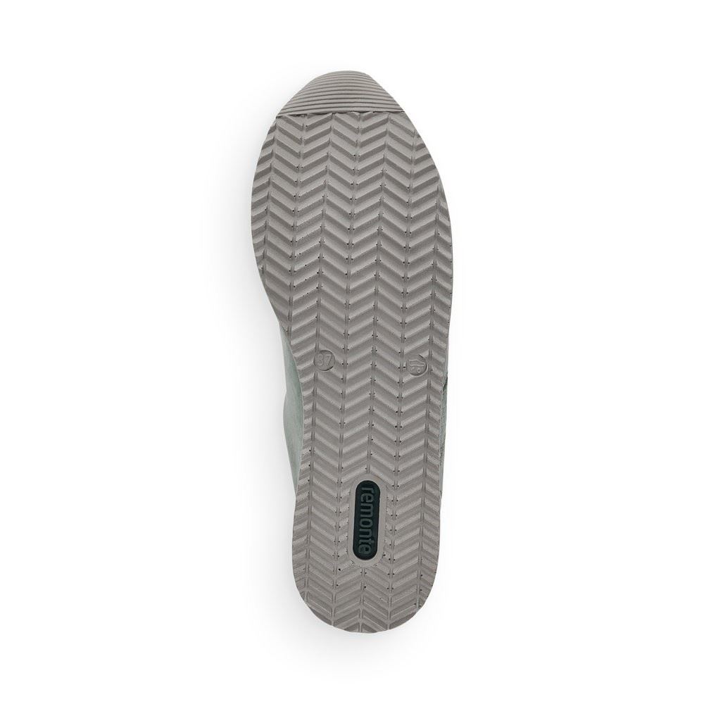 Remonte Sneaker Schnürer Reißverschluss Leder grün softfoam D1310-52 