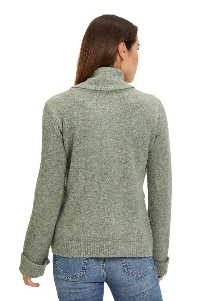 Betty Barclay Pullover großer Kragen beige grün rot S22 57621183 