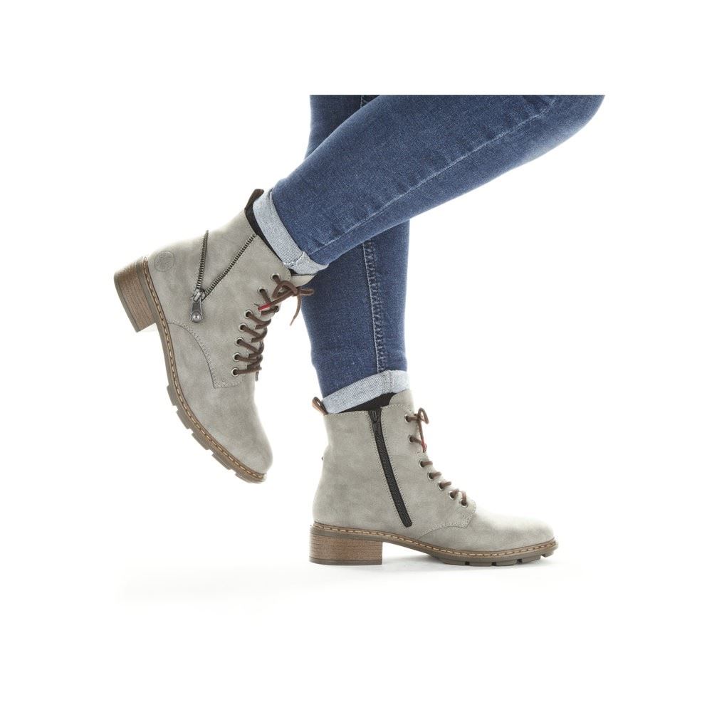 Rieker Antistress Damen Schnürstiefelette grau S22  77210-40 