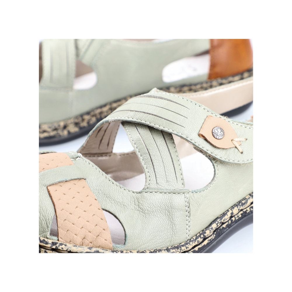 Rieker Antistress Damen Ballerina Klettverschluss Riemchen grün S13 46368-52 