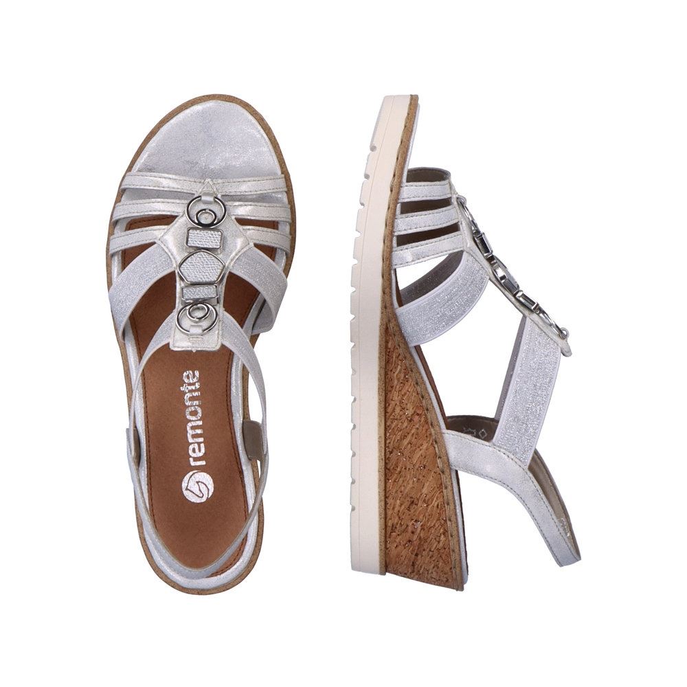 Remonte Keilsandalette weiß Schlupfsandalette S13 R6264-80 