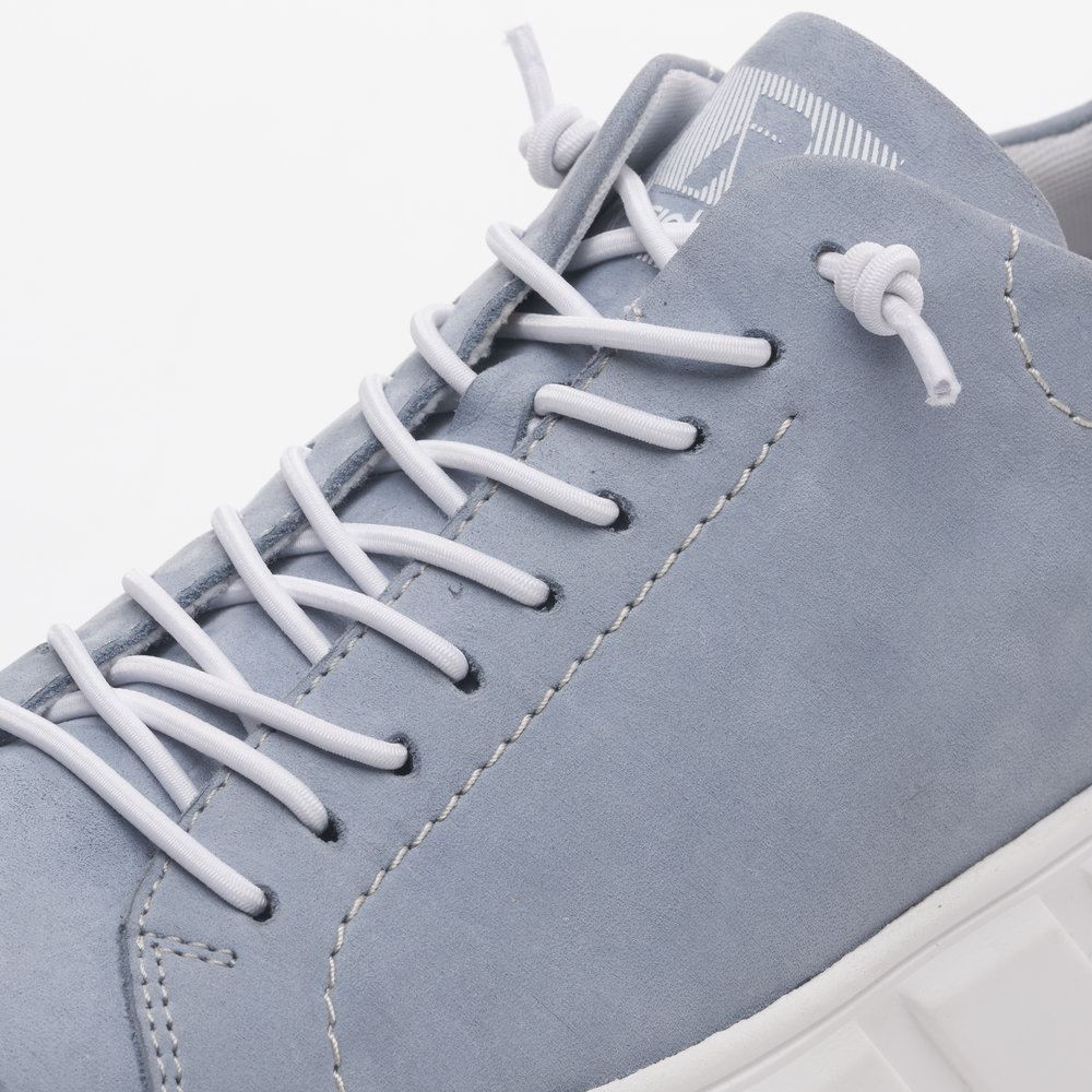 Rieker EVOLUTION Damen Sneaker Leder Plateausohle Wechselfußbett blau S13 W0500-12 