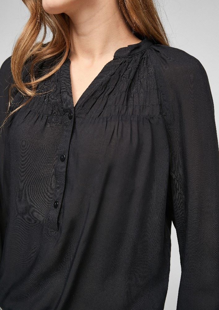QS designed by Leichte Bluse mit Raffung 2058785 