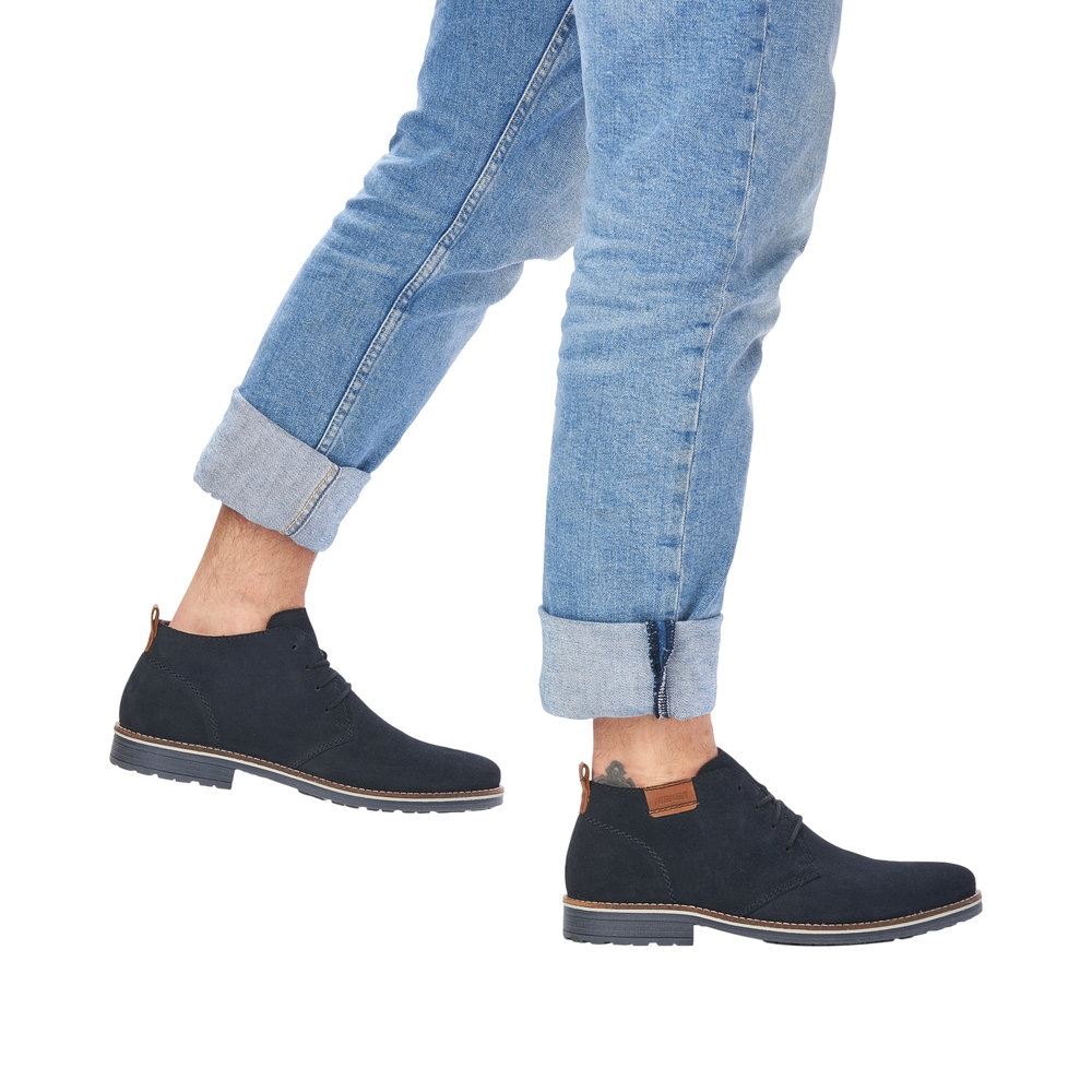 Rieker Antistress Herren Schnürschuh Rauleder blau S23 33206-14 