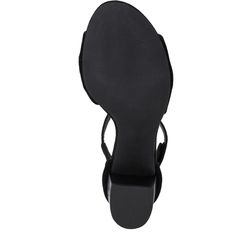 MARCO TOZZI Sandalette Leder Blockabsatz braun beige S12 2-2-28398-28 37 | 007 BLACK UNI | 