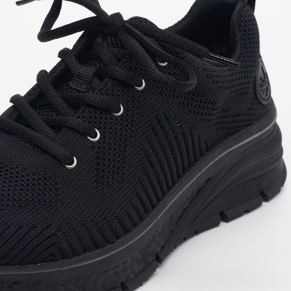Rieker Antistress Damen Schnürschuh Sneaker Plateausohle Wechselfußbett schwarz S13 48022-00 