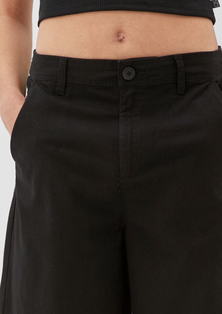 QS designed by Regular: Culotte aus Leinenmix grün,schwarz S13  2127625 