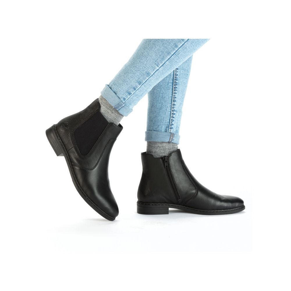 Rieker Antistress Damen Chelsea- Boots Leder schwarz S23 71670-00 