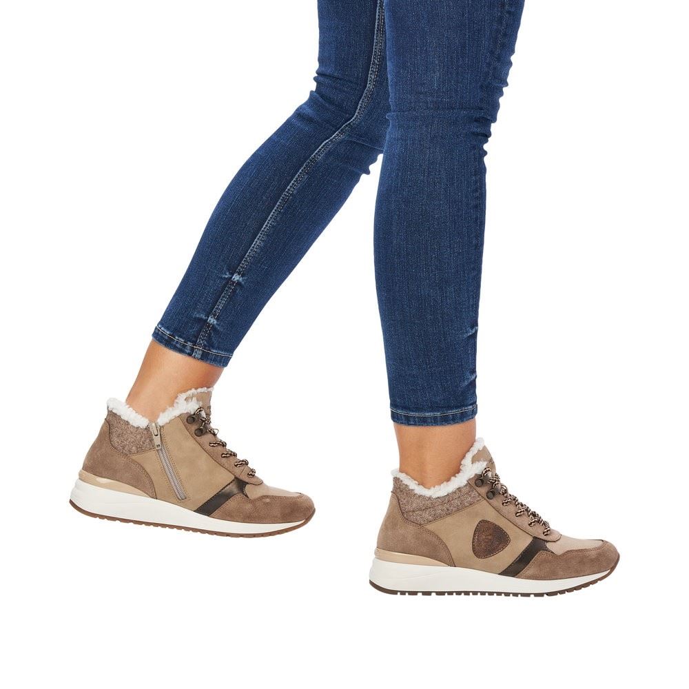 Remonte Damen Sneaker High Schnürschuh Wechselfußbett Warmfutter braun S22 R3772-60 
