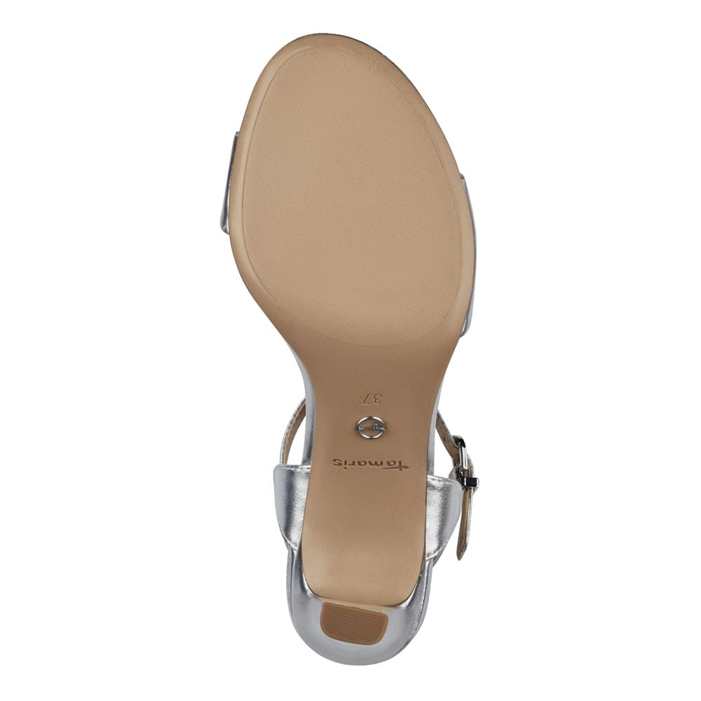 Tamaris Sandalette klassisch weiß silber S13  1-1-28008-20 