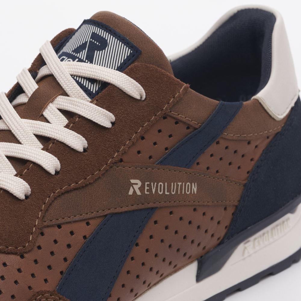 Rieker Evolution Herren Sneaker Halbschuh Leder Wechselfußbett durchbrochen braun S13 U0302-24 