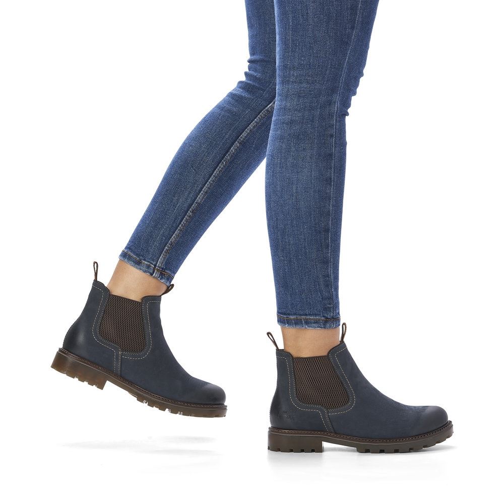 Remonte Chelsea- Boots TEX- Membran Leder blau S21  D8472-14 37 | pazifik/brown | G