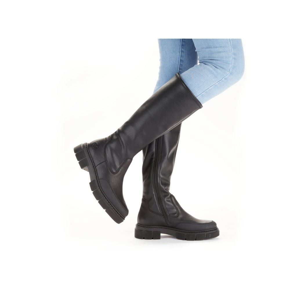 Rieker Antistress Damen Langschaftstiefel schwarz S22 M3891-00 40 | schwarz/schwarz | F