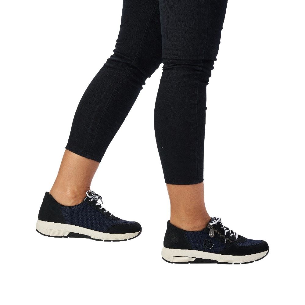 Rieker Antistress Schnürschuh Sneaker blau S12 N8451-14 38 | pazifik/marine/ | F