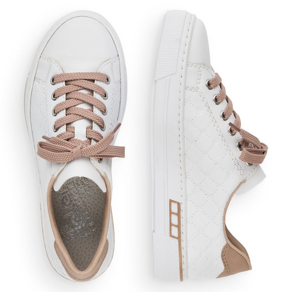 Rieker Antistress Damen Sneaker Schnürschuh Plateau- Sohle weiß S13 L88W2-80 