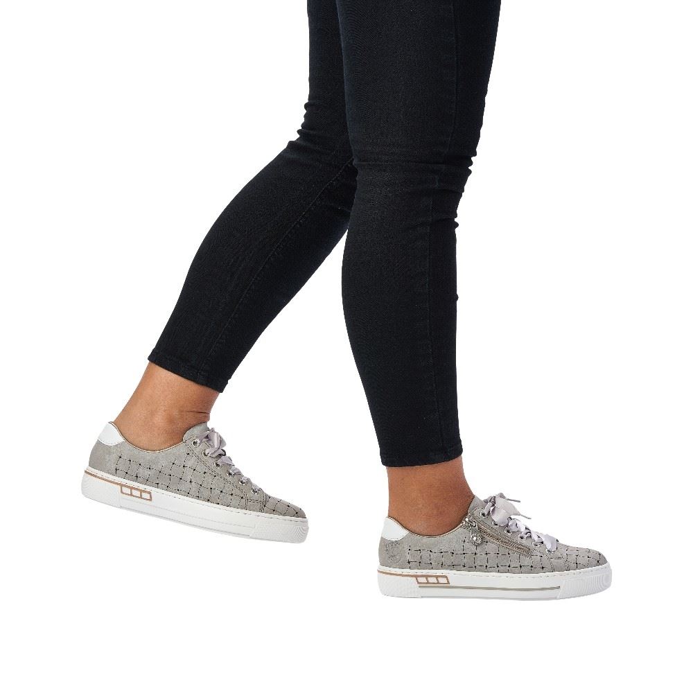 Rieker Antistress Damen Sneaker Plateausohle grafischer Print grau S12  L8811-40 