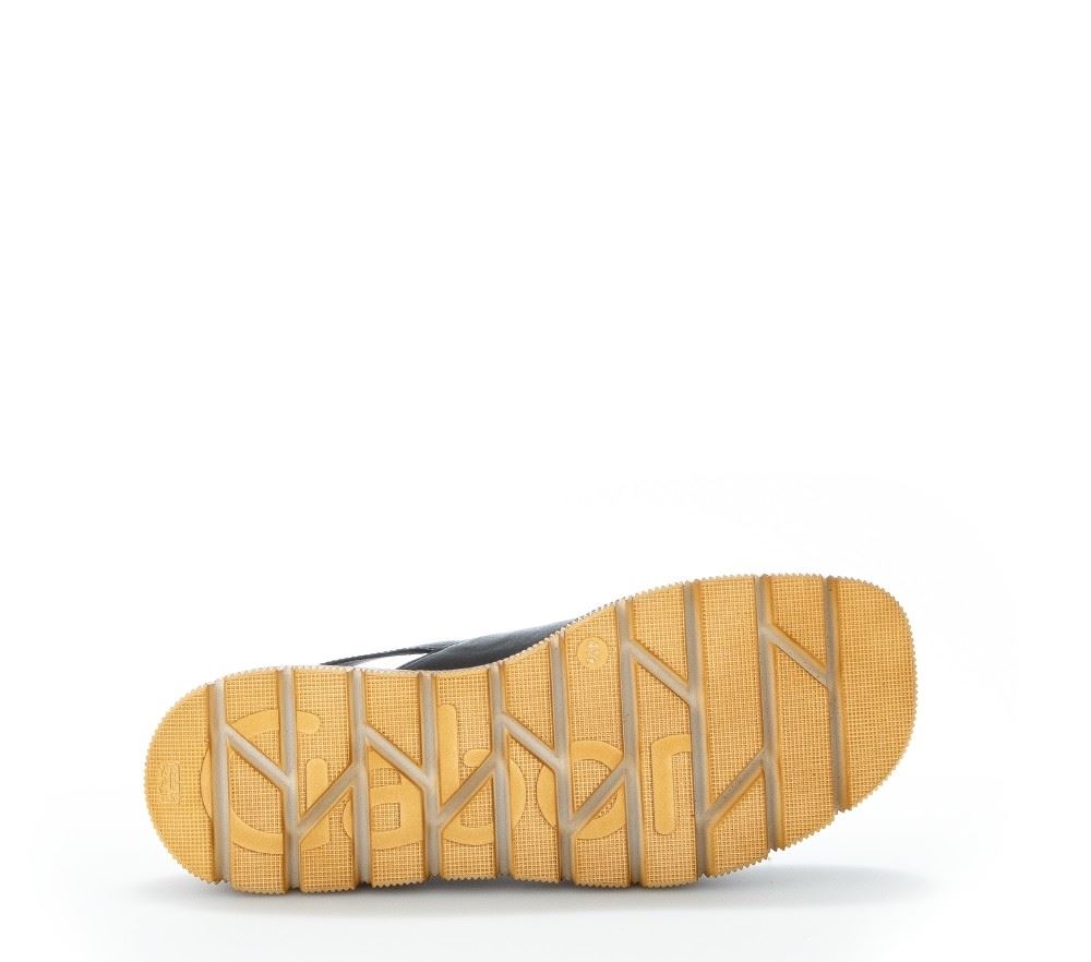Gabor Plateau Sandale schwarz Leder 84.711.27 5,5 | schwarz (cognac | F