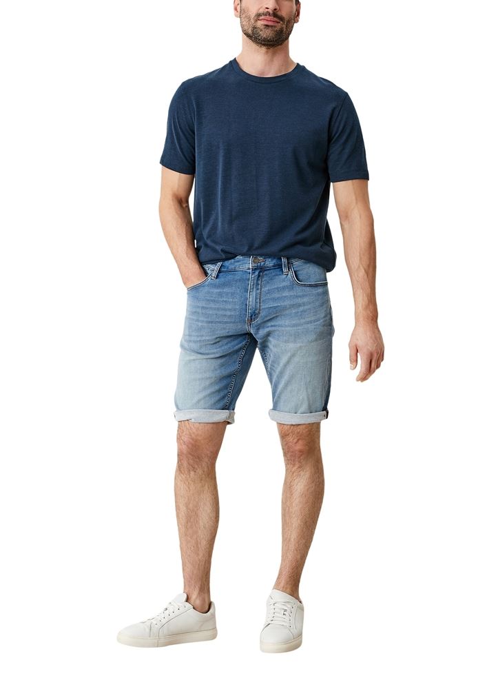 s.Oliver Herren Regular: Bermudajeans mit Waschung blau S13  2113492 