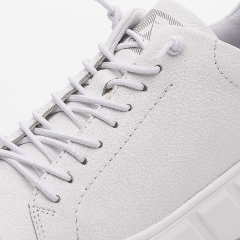 Rieker EVOLUTION Damen Sneaker Leder Plateau- Sohle Wechselfußbett weiß S13 W0500-80 