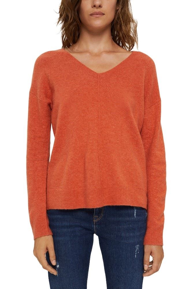ESPRIT V-Neck-Pullover mit Wolle 991EE1I325 