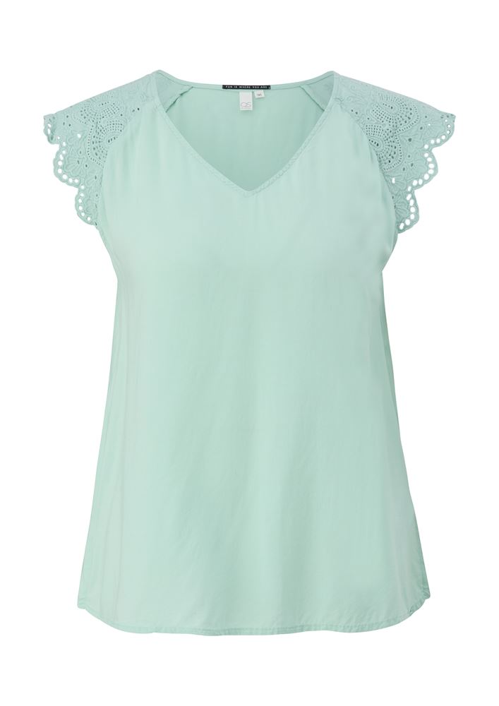 QS designed by Bluse mit Broderie Anglaise S13 2132615 