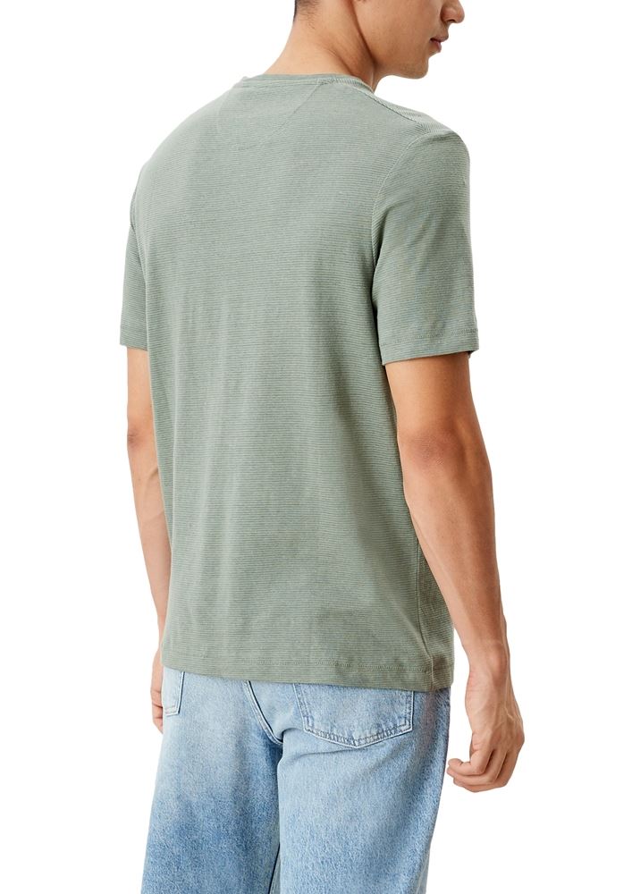 s.Oliver T -Shirt in Melange - Optik Leinenmix 2113397 