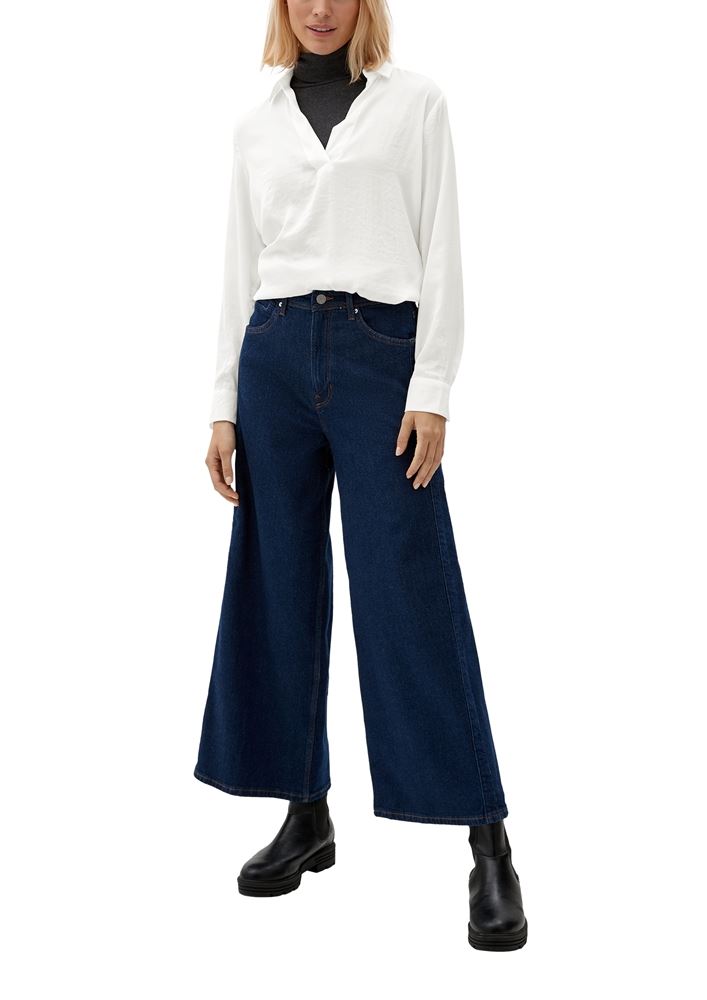 s.Oliver Bluse aus recyceltem Polyester S22  2124797 34 | 5659 BLUE | 