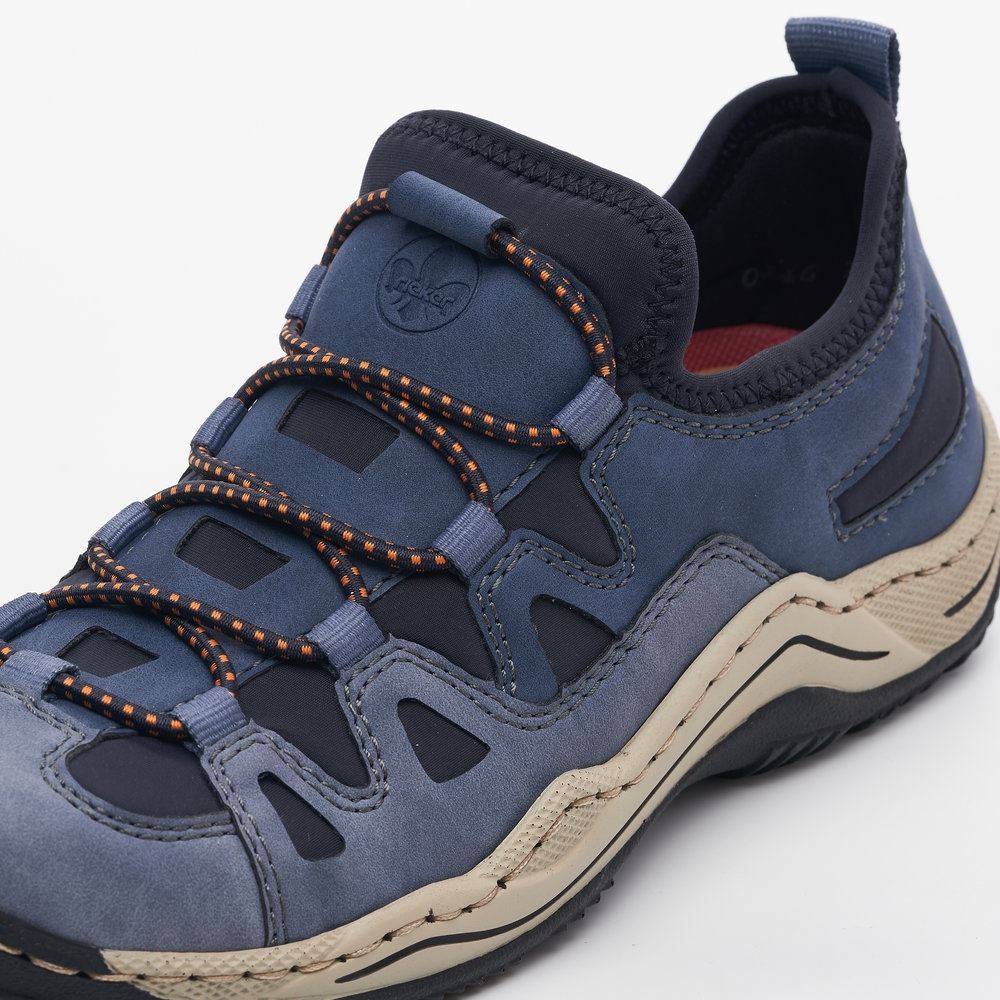Rieker Antistress Damen Slipper sportlich herausnehmbarer Decksohle blau S13 L0546-14 