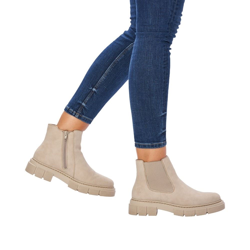 Rieker Antistress Stiefelette Chelsea-Boots beige S22 M3854-62 