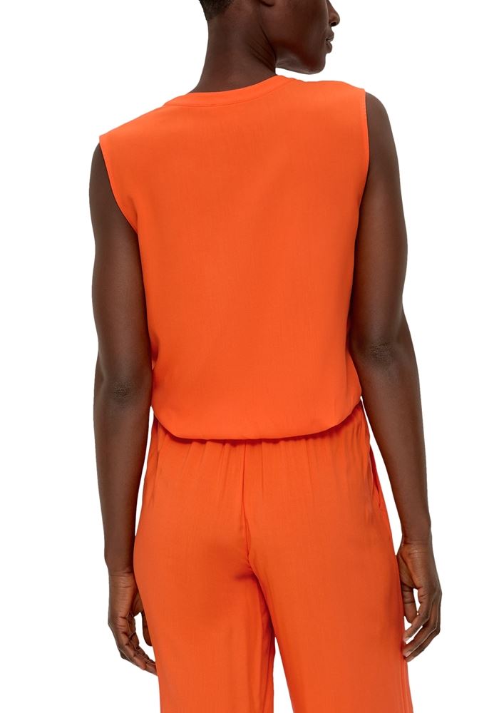 s.Oliver Viskosebluse mit Raffung weiß, orange S13  2131743 