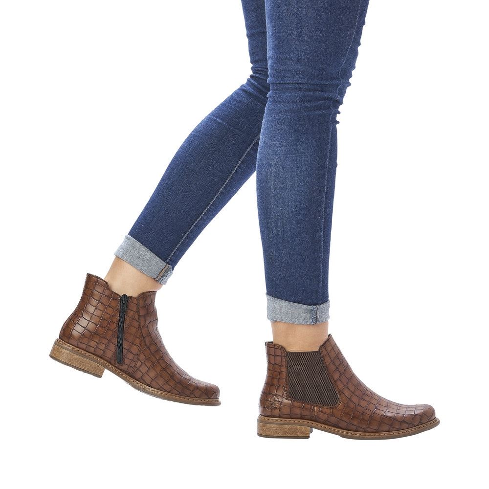 Rieker Antistress Chelsea Boots  Reptilien-Optik braun S21 Z4994-25 39 | palisander/brow | F