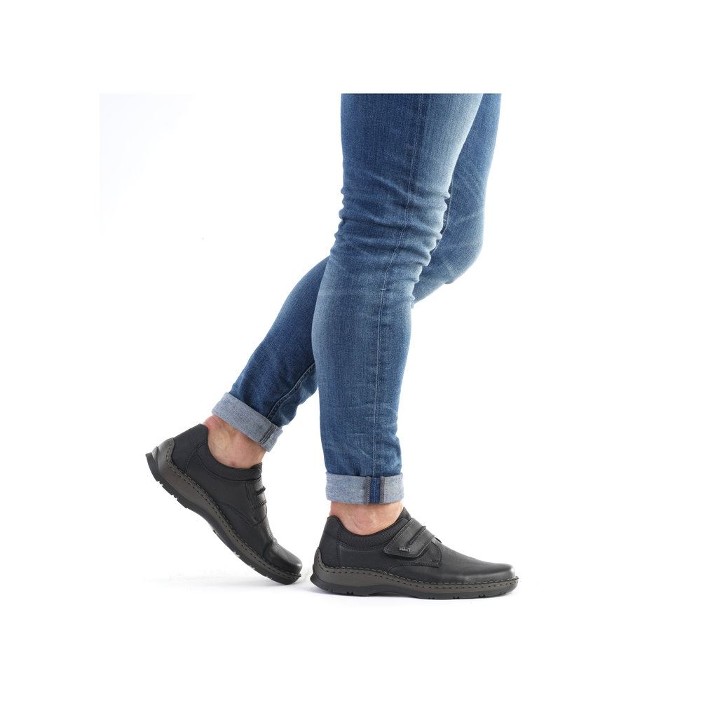 Rieker Antistress Herren Klettschuh schwarz 05358-01 40 | schwarz/schwarz | H