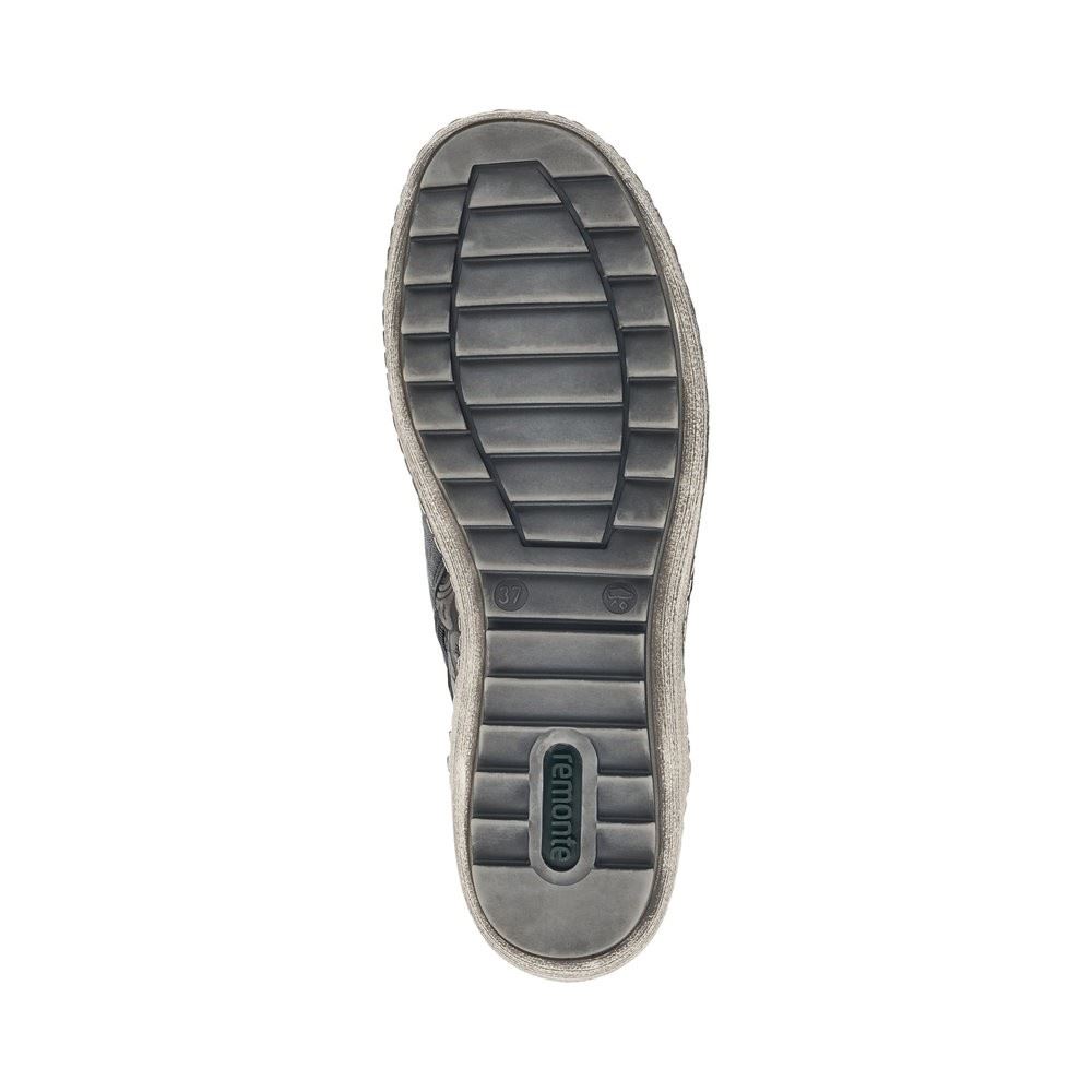 Remonte Stiefelette Schnürstiefel Reißverschluss Tex Membran Wechselfußbett schwarz grau  R1497-45 
